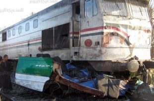 بالصور حادث قطار المنيا اليوم