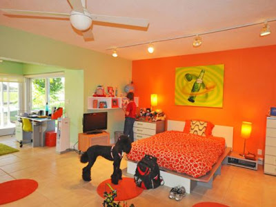 غرف اطفال بدهان حوائط و جدران باللون البرتقالى (اورنج)